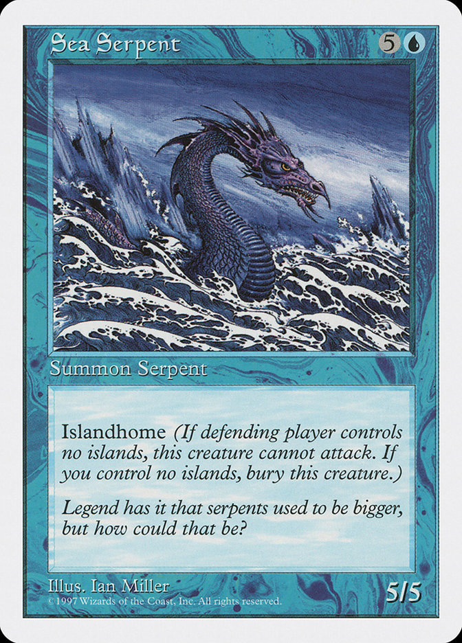 MTG Magic the Gathering Sea Serpent (118/460) Fifth Edition LP