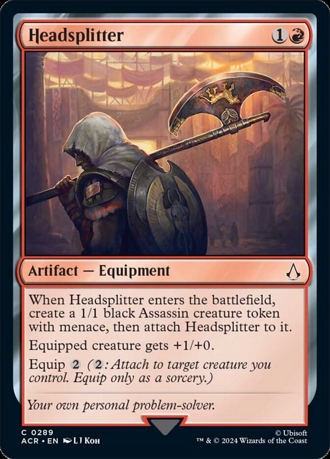 assassins creed mtg cards Magic the Gathering Headsplitter (289/315) Assassin's LP card pack blends the iconic Assassins Creed universe with Magics gameplay Collecting Magic: The Gathering® –