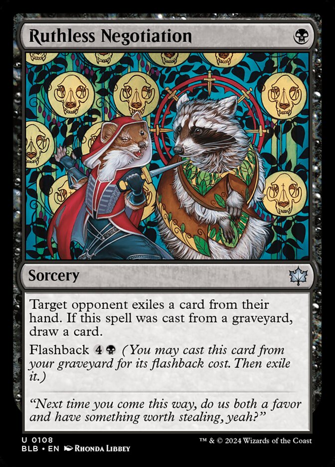 Magic the Gathering Bloomburrow Uncommon Ruthless Negotiation #108