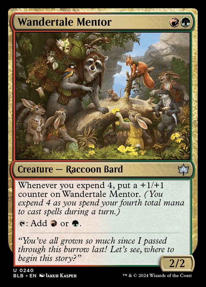 mtg mentor cards MTG Magic the Gathering Wandertale Mentor (240/427) Bloomburrow LP