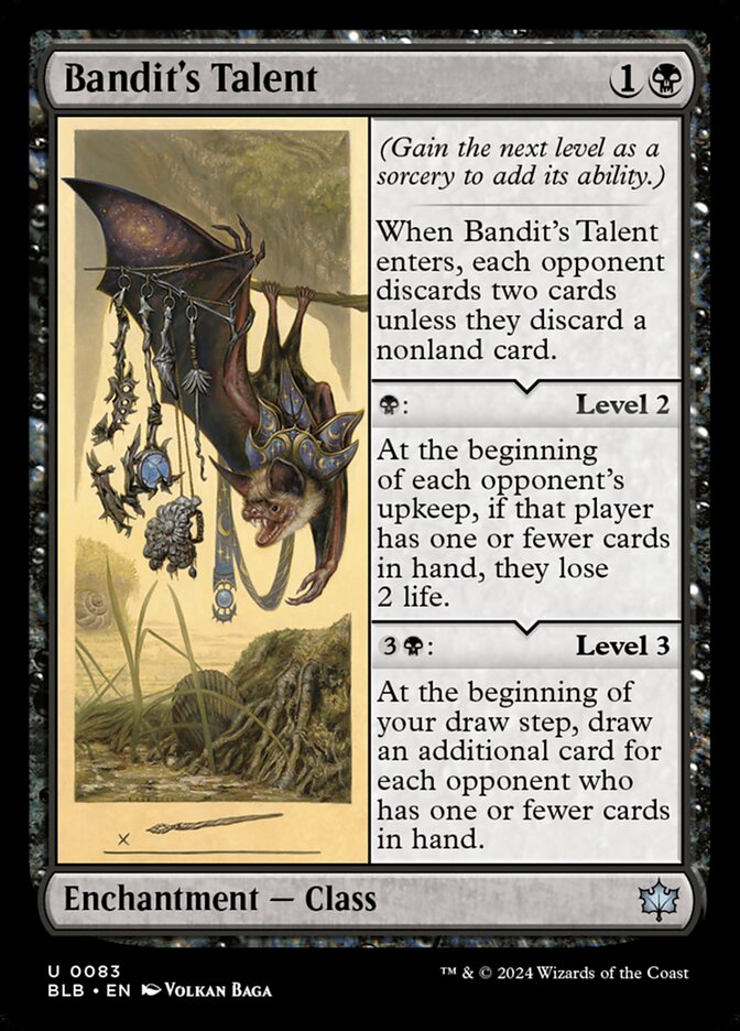 mtg bloomburrow talent cards Magic the Gathering Bloomburrow Uncommon Bandit's Talent #83