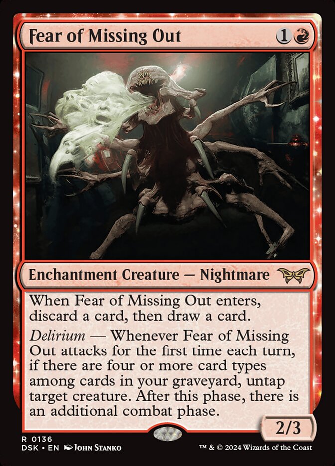 Magic the Gathering Duskmourn: House of Horror Rare Fear of Missing Out #136