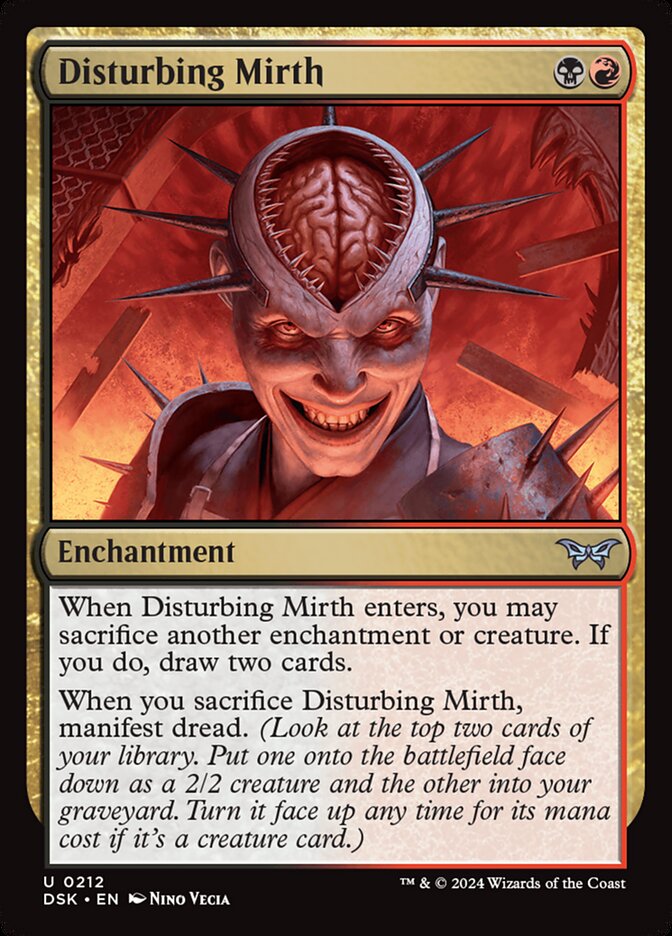 d&d mtg card prices Magic the Gathering Duskmourn: House of Horror Uncommon Disturbing Mirth #212
