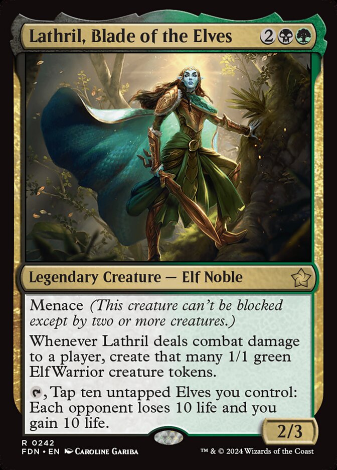MTG Magic the Gathering Lathril, Blade of the Elves (242/789) Foundations  LP | eBay