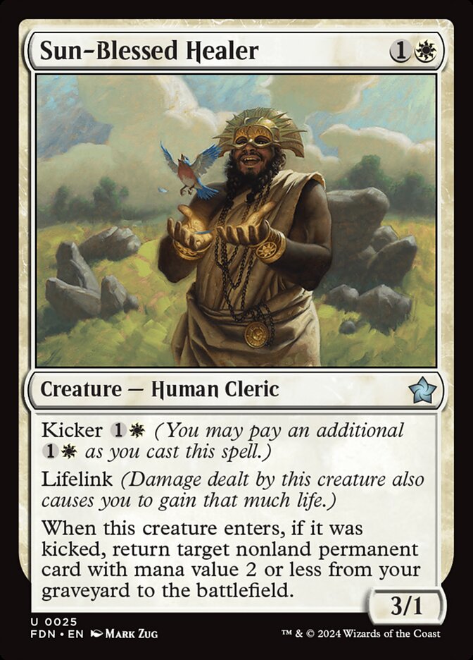 MTG Magic the Gathering Sun-Blessed Healer (25/789) Foundations LP | eBay MTG Magic the Gathering Sun-Blessed Healer (25/789) Foundations LP | eBay