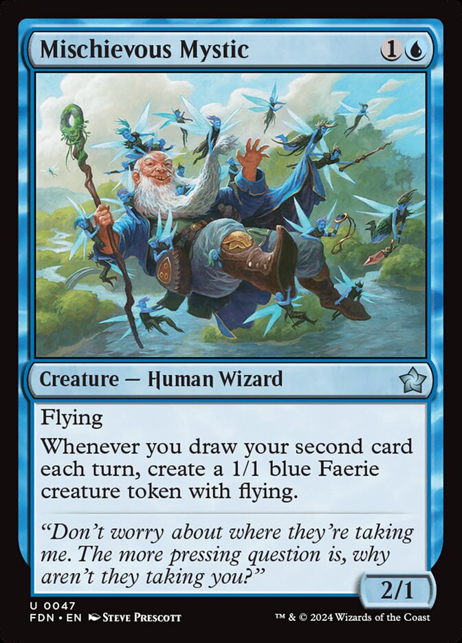 MTG Magic the Gathering Mischievous Mystic (47/789) Foundations LP