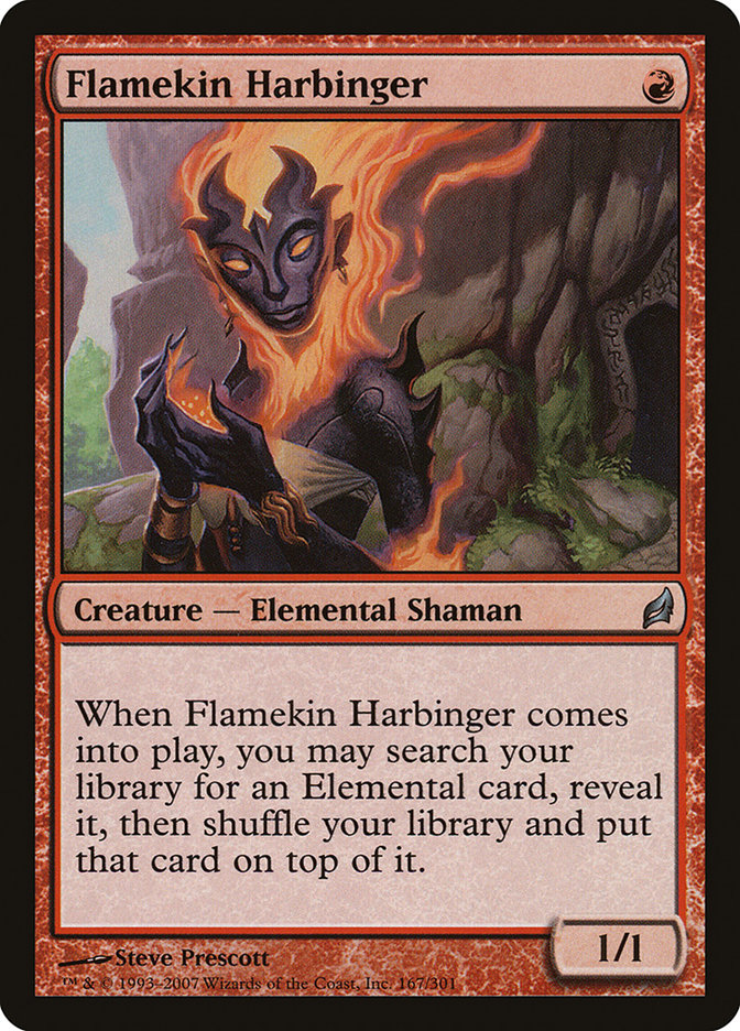 red tutor cards mtg Magic the Gathering Flamekin Harbinger (167/312) Lorwyn LP Finishing the Mirage block tutor