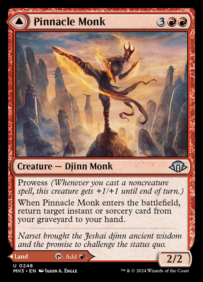 mtg mdfc cards MTG Magic the Gathering Pinnacle Monk (246/703) Modern Horizons 3 LP
