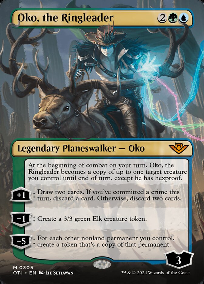 oko card mtg Oko, Lorwyn Liege (Borderless) [Lorwyn Eclipsed] Draw two cards Oko, Thief of Crowns |