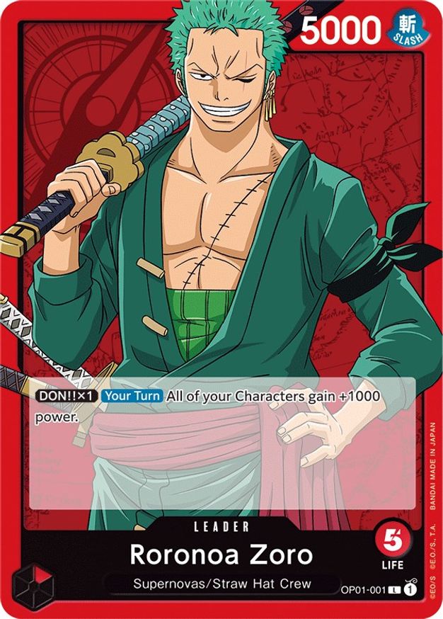 One Piece Roronoa Zoro (001) (OP01-001/284) OP01 Romance Dawn LP
