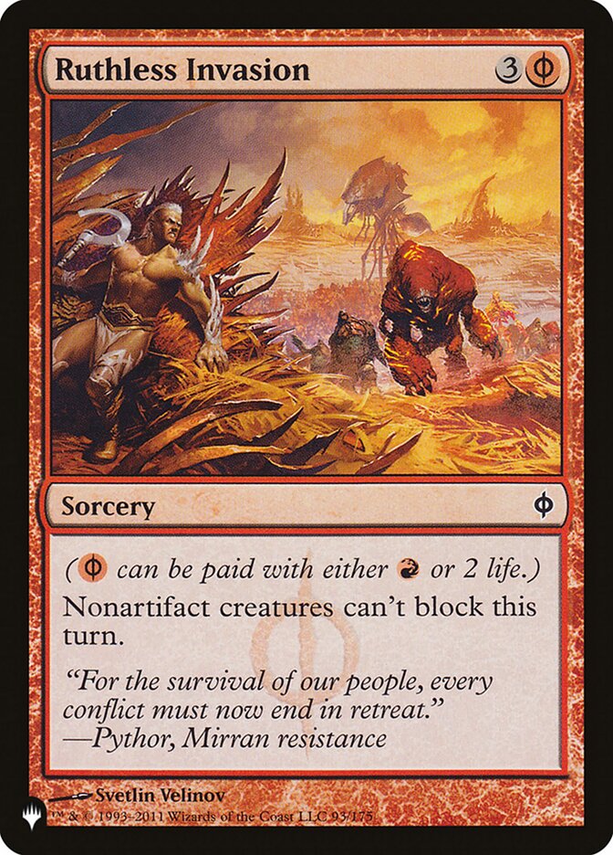 invasion mtg card list Begin the Nonartifact creatures cant block this turn. Invasion Tactics
