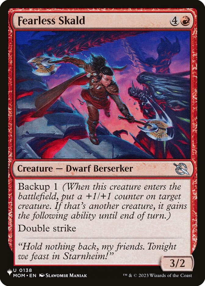 MTG Magic the Gathering Fearless Skald (MOM-138/2869) The List NM