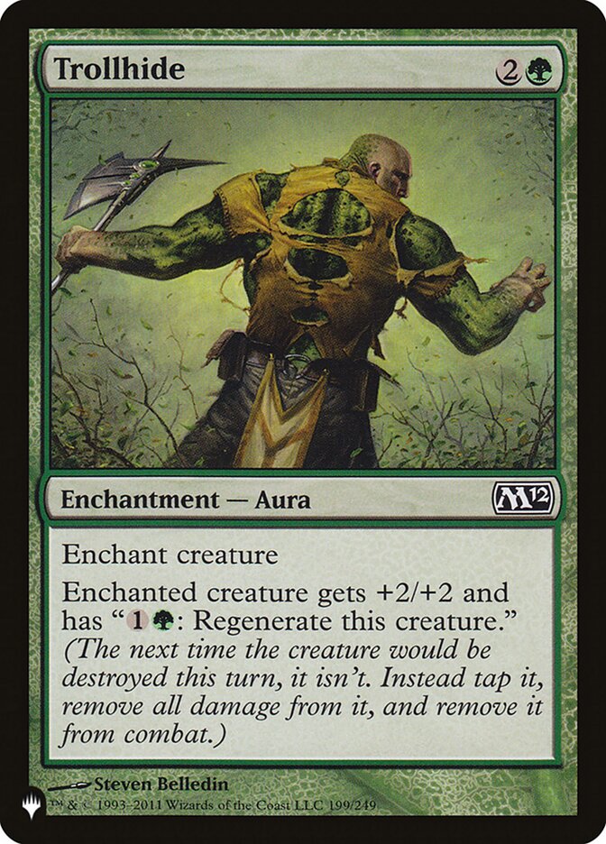 mtg m12 card list MTG Magic the Gathering Trollhide (M12-199/2869) The List NM