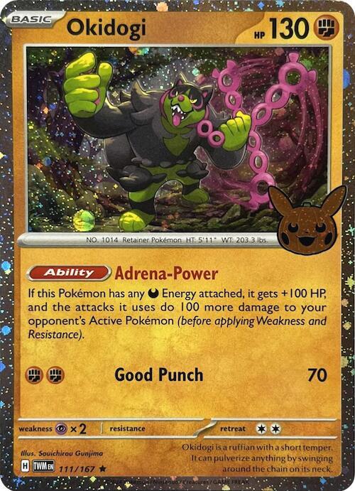okidogi pokemon card value - 111 - Trick or Trade 2024 - Cosmos Holo and the attacks it uses do 100 more damage to your opponents Active Pokmon (before applying Weakness and Resistance). Okidogi Card | eBay