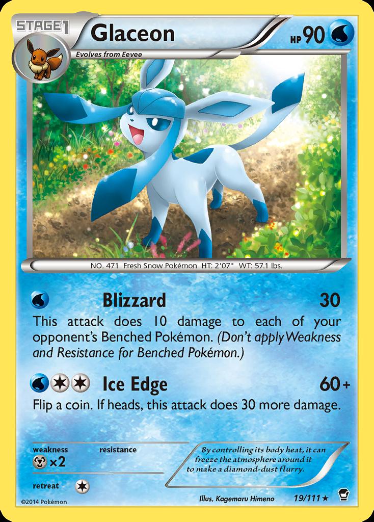 Pokemon Glaceon (19/140) Furious Fists LP REVERSE HOLO