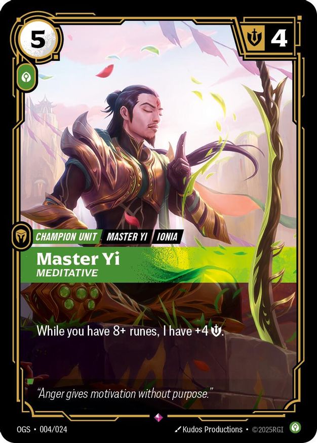 Riftbound Master Yi (4/24) Origins Proving Grounds NM
